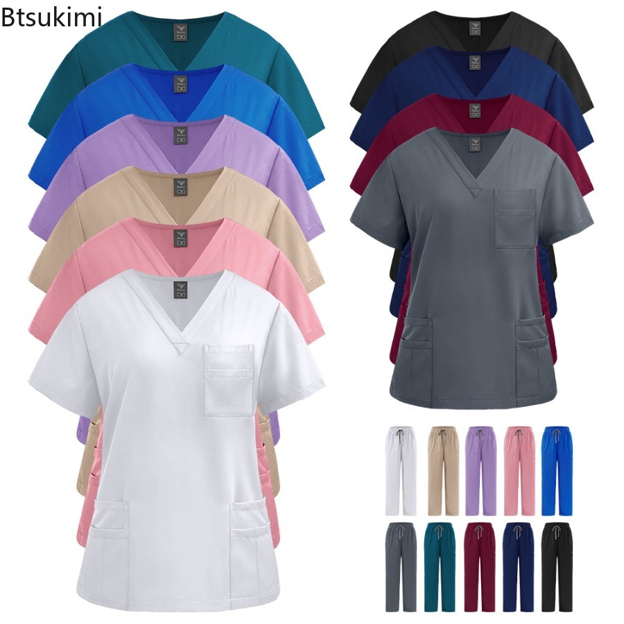 زي موحد للممرضات، طقم قميص قصي - مراجعة Medical Lab Uniform وسعره