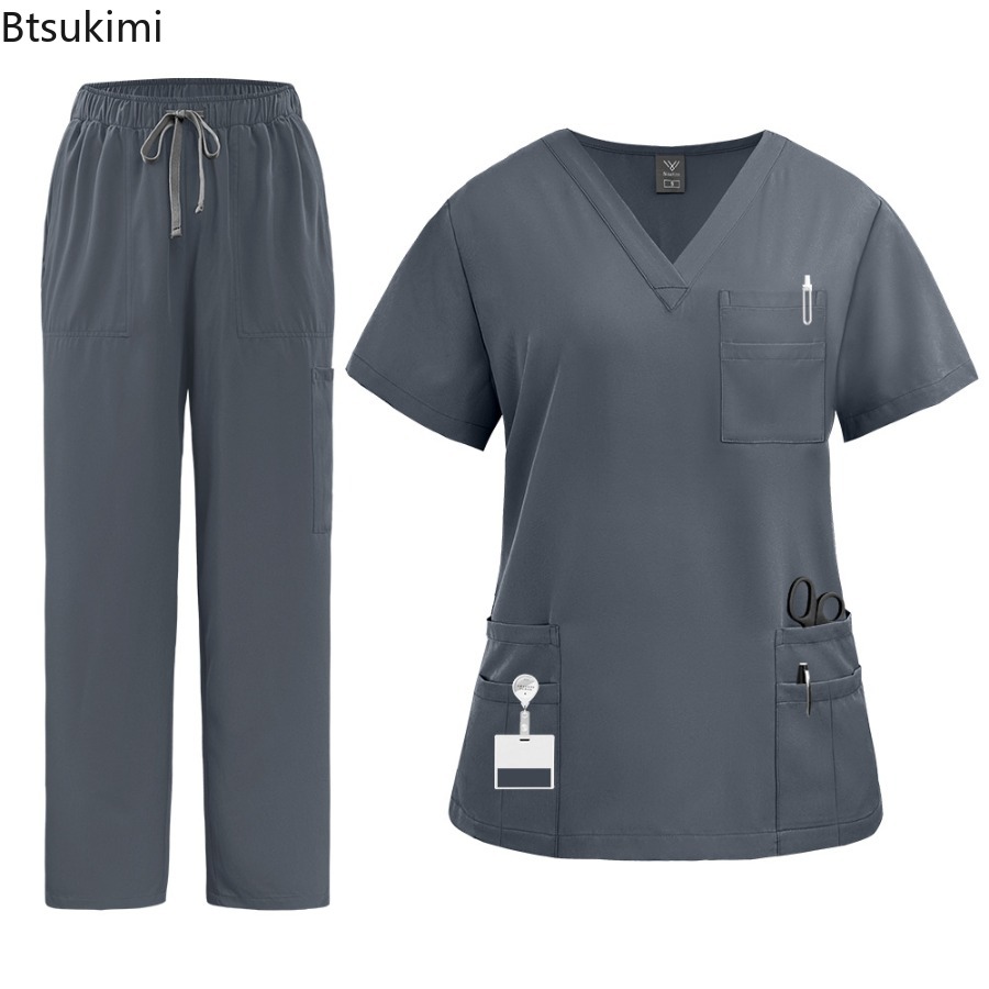 زي موحد للممرضات، طقم قميص قصي - مراجعة Medical Lab Uniform وسعره