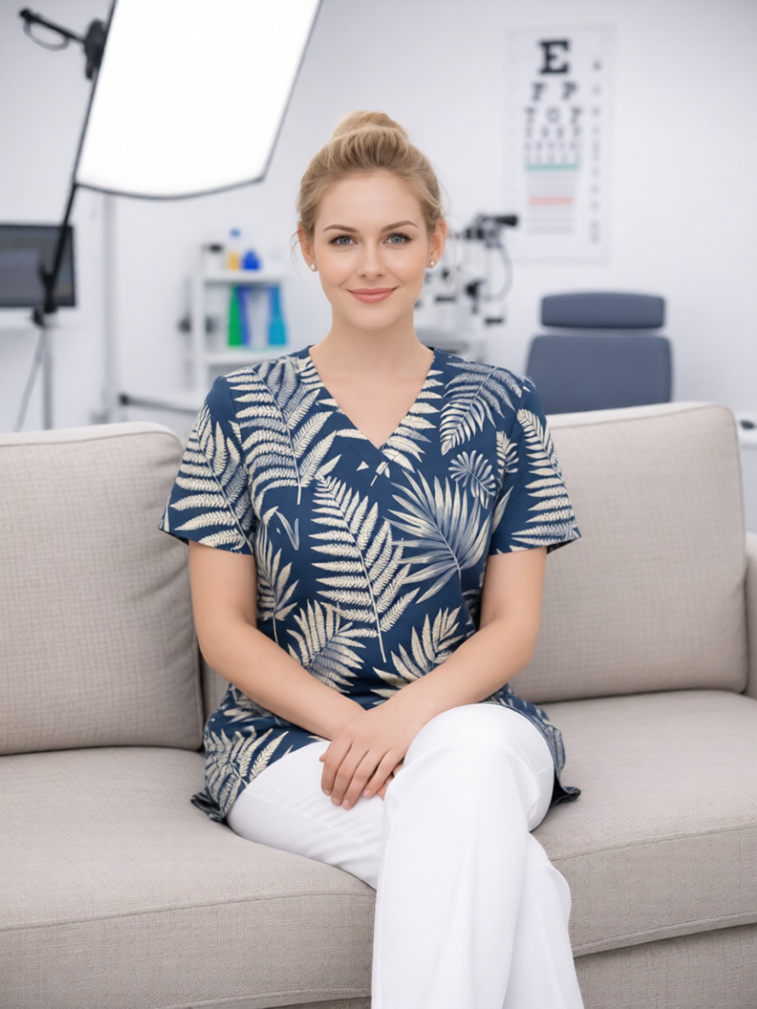 بلوزة طبية نسائية جذابة بياقة  - مراجعة Medical Lab Uniform وسعره