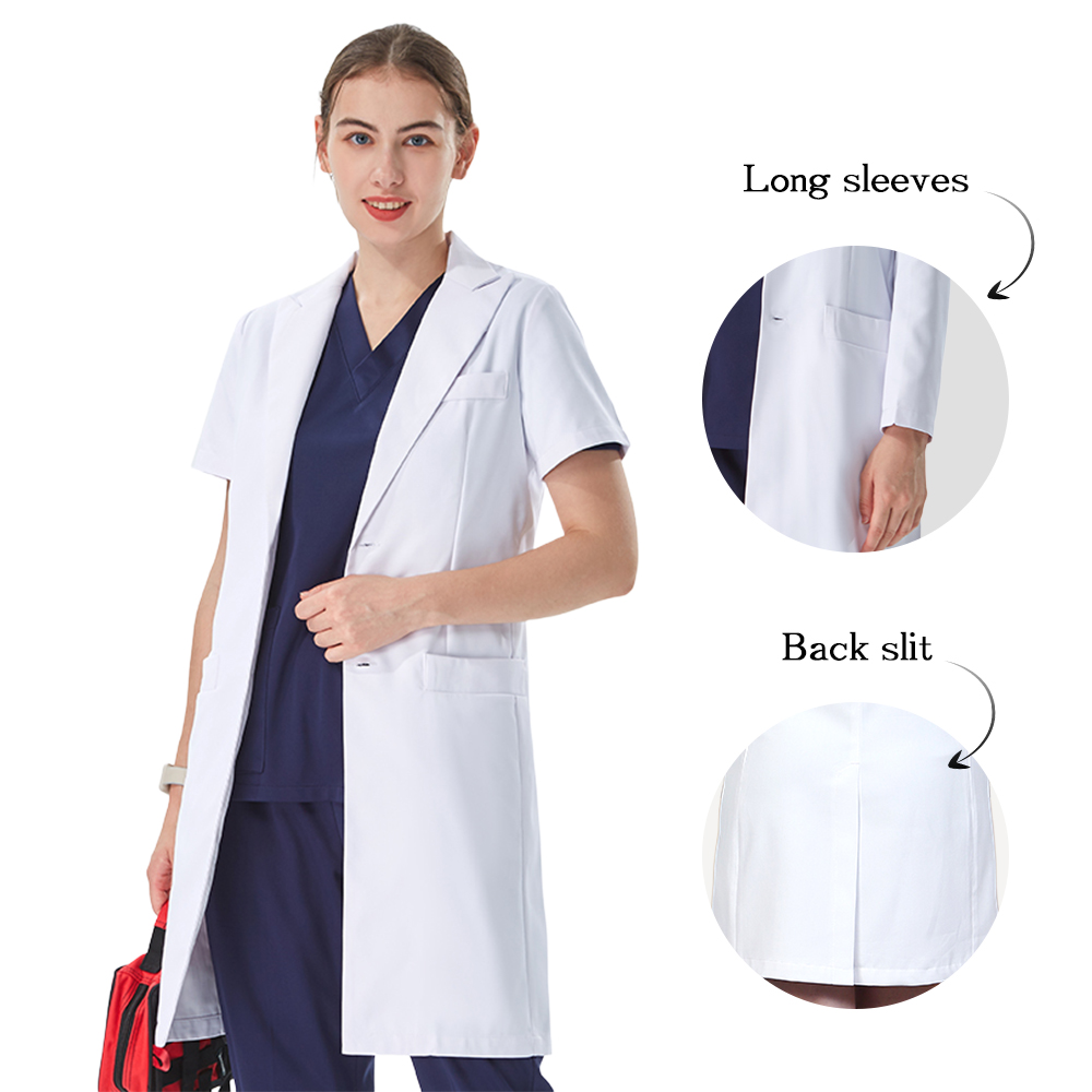 معطف طبي أبيض أنيق بياقة مدببة - مراجعة Medical Lab Hospital وسعره