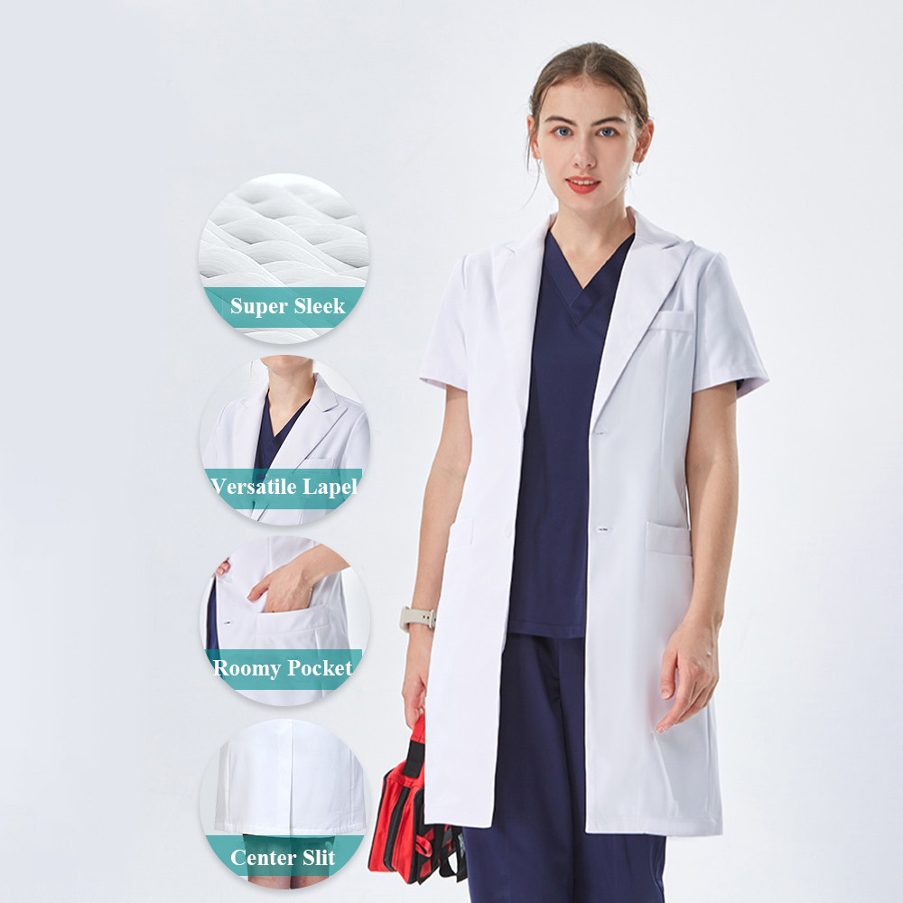 معطف طبي أبيض أنيق بياقة مدببة - مراجعة Medical Lab Hospital وسعره